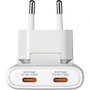 Verbatim Cargador de Pared GaN Fold 'n' Go 65W 2xUSB-C Blanco